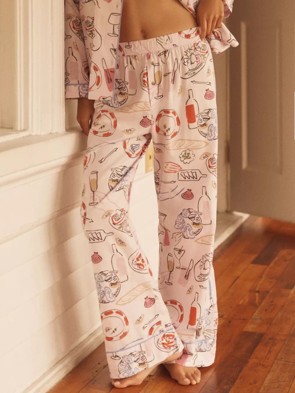 Anthropologie LyreBird Printed Lounge Pajama pjs Phthalo Ruth NWT M